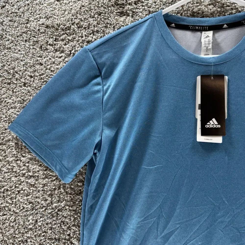 Adidas Shirt Mens Small Blue Climalite Tech Tee New With Tags Short Sleeve Adult